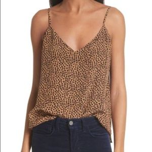 L'AGENCE Jane Leopard Print Silk Camisole